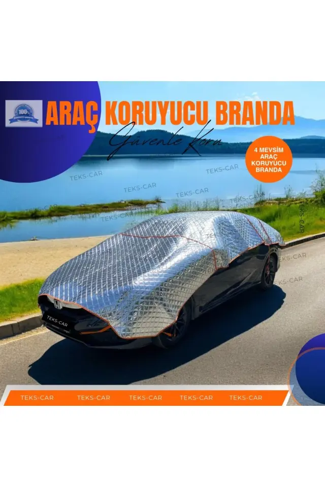 OTOMOBİL BRANDA ÖRTÜSÜ GÜNEŞ-DOLU-KAR VE DONMAYA KARŞI 5 KATMANLI UNİVERSAL ARABA KORUYUCU (SEDAN)