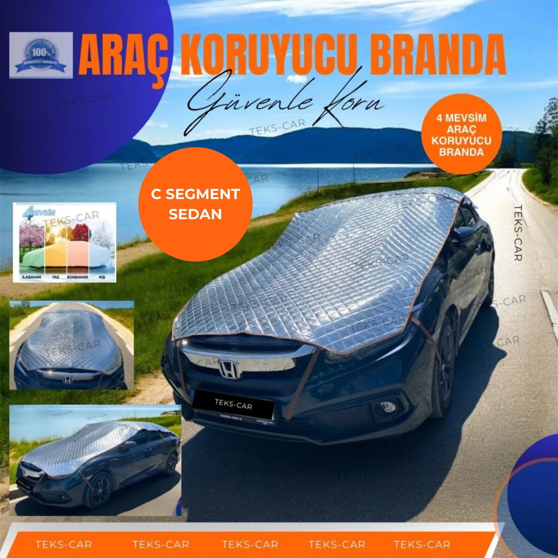 SEDAN C SEGMENT - Oto Brandası - Universal Dolu & Kar Ve Güneş Koruyucu