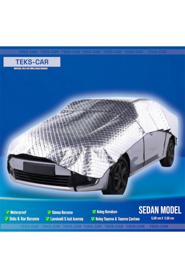 Oto Branda 4 Mevsim Koruyucu Araba Brandası - 5 Katlı Sedan Uyumlu